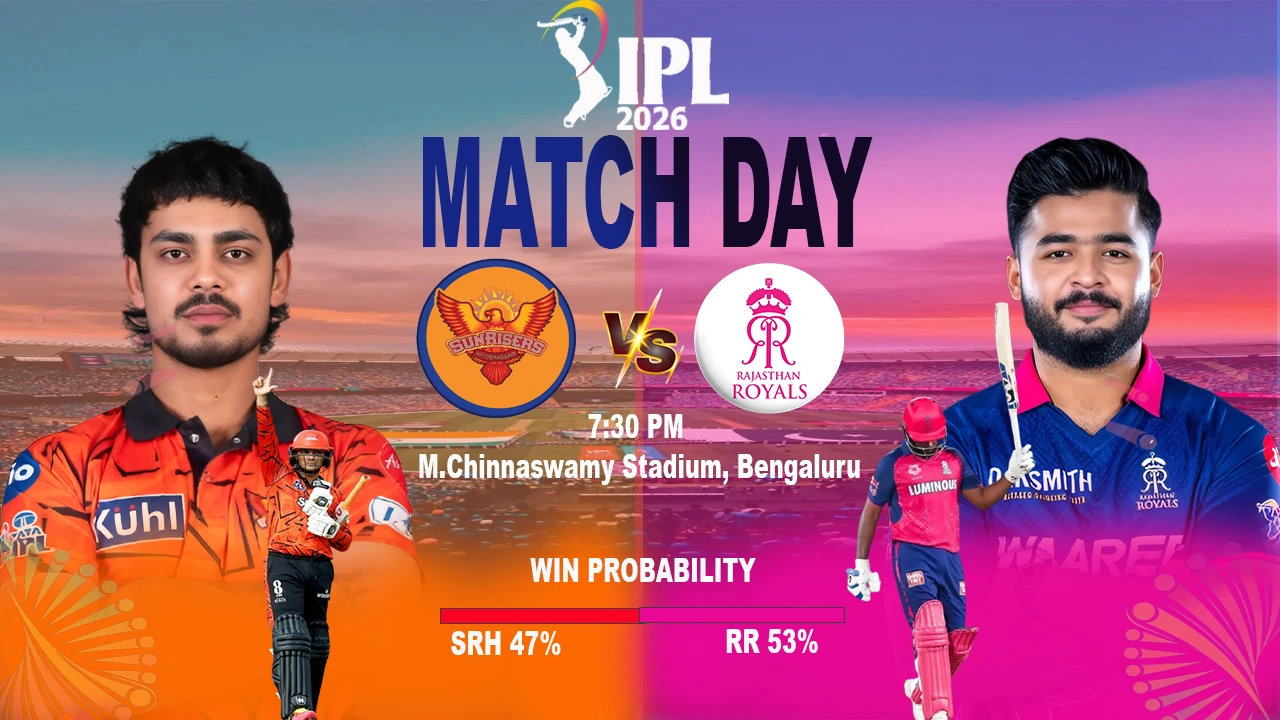 IPL 2026 Match 36 - RR vs SRH Pink City Showdown